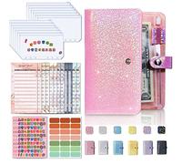 Classeur Gypsophila A6 pour l'Argent | Classeur d'Économie avec 12 Pochettes, 12 Feuilles Budget Dépenses et 21 Étiquettes Autocollantes Rianpesn