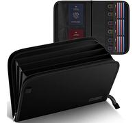 Classeur ignifuge A4 avec 4 poches extensibles pour documents, certificats, reçus, argent, billets, contrats, cartes, passeport