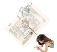 Classeur journalier - Portable et mignon avec 5 anneaux et couverture transparente en PVC - Journal et livre de comptes manuel pour adultes, étudiants, bureau, registres quotidiens, scrapbooking