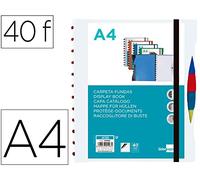 Classeur leiderpapel a4 avec 40 pochettes interchangeables 5 sep enveloppe et caoutchouc couverture et dos personnalisable transparent