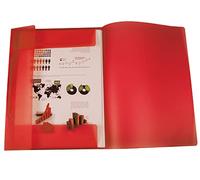 Classeur leiderpapier-porte-documents rabats polypropylène din a3 rouge translucide dos flexible