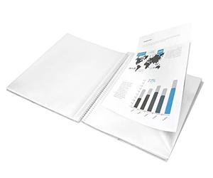 Classeur Liderpapel vitrine à spirale 40 pochettes polypropylène DIN A4 transparent