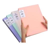 classeur Lot de 4 classeurs de présentation A4 avec pochettes en plastique, 60 pochettes, for documents artistiques, rapports, lettres et examens. pochette