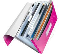 Classeur Ménager A4, 6 Compartiments Extensibles, Fermeture Élastique, Rose Métallisé, Wow, 45890023
