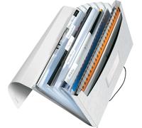 Classeur Ménager A4 À 6 Compartiments, Fermeture Élastique, Blanc, Wow, 45890001