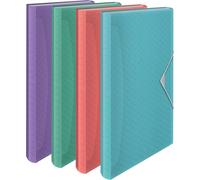 Classeur Ménager A4, Organiseur Transparent À 5 Onglets / 6 Compartiments, Maison / Bureau, Motif Texturé, Gamme Colour'breeze, Lot De 6, Coloris Assortis