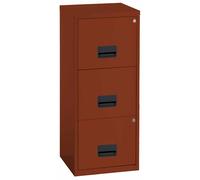 Classeur Métal Pratic 3 tiroirs pour dossiers suspendus - Corps Terracotta - Tiroirs Terracotta