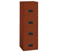 Classeur Métal Pratic 4 tiroirs pour dossiers suspendus - Corps Terracotta - Tiroirs Terracotta