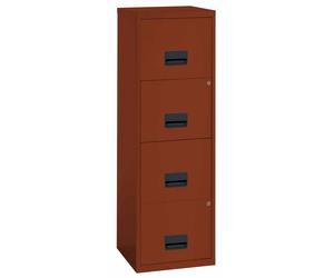 Classeur Métal Pratic 4 tiroirs pour dossiers suspendus - Corps Terracotta - Tiroirs Terracotta