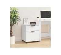 Classeur mobile avec roues Blanc 45x38x54 cm Bois d ingénierie