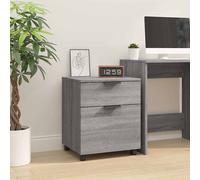 vidaXL Classeur mobile Sonoma Bois 45x38x54 cm avec roues Gris