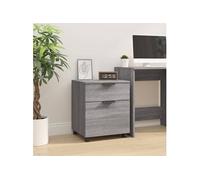 vidaXL Classeur mobile Sonoma Bois 45x38x54 cm avec roues Gris