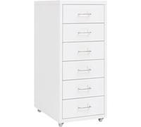 Classeur mobile Blanc 28x41x69 cm Métal Blanc G