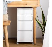 Classeur mobile blanc à roulettes - Solution de rangement verticale à 4 tiroirs pour la maison, le bureau et la chambre à coucher - Design moderne, gain de place (4 tiroirs)