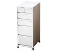 Classeur mobile blanc à roulettes - Solution de rangement verticale à 4 tiroirs pour la maison, le bureau et la chambre à coucher - Design moderne, gain de place (5 tiroirs)