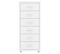 Classeur mobile - DILWE - 6 tiroirs - Métal - Blanc - 28x41x69 cm