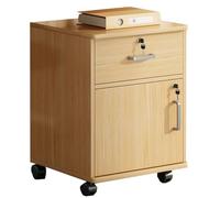Classeur mobile en bois verrouillable avec 4 tiroirs verticaux pour documents juridiques/A4, parfait pour l'organisation de la maison et du bureau