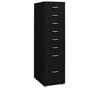 Vidaxl Classeur Mobile Noir 28x41x109 Cm Métal Noir