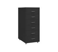 Vidaxl Classeur Mobile Noir 28x41x69 Cm Métal Noir