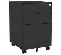 Classeur Mobile Noir 39x45x60 cm Acier Classement Armoire à Dossiers vidaXL