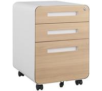 Classeur mobile sur roulettes - 3 tiroirs de rangement sous le bureau pour dossiers juridiques/lettres/A4 - Construction en acier étanche - Finition noire élégante - Idéal pour la maison ou le bureau