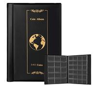 Classeur Monnaie 340 Poches, UKOFEW Classeur Pieces de Monnaie Rangement, Album Numismatique Collection Piece 2 Euro , Livre Pieces de Monnaie Collection pour Collectionneurs (Noir)