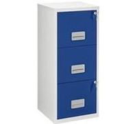 Classeur monobloc 3 tiroirs - gris bleu