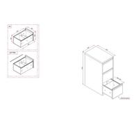 Classeur monobloc Pro 3 tiroirs pour dossiers suspendus anthracite