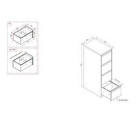 Classeur monobloc Pro 4 tiroirs pour dossiers suspendus gris clair