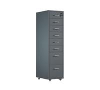 Classeur multifonction en métal 8 couches avec serrure | Tiroir de rangement de bureau de grande capacité pour documents | Mobilier de bureau gris