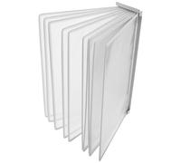 Classeur Mural A4 à 10 Pages en Fer et PVC pour Bureau | Pochettes Transparentes Recto Verso, Système à Feuillets Rabattables, Blanc, pour Formulaires et Feuilles