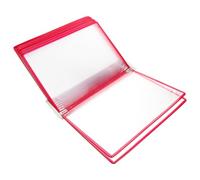 Classeur Mural Rouge à 10 Pochettes A4, Organiseur de Documents Vertical | Structure en Fer et PVC, Présentation Visible, Gain D’espace, pour Bureaux, Salles de ossiers Projets et Listes