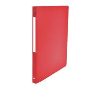 Classeur Neutre A4 Dos 20mm 4 Anneaux Ronds Couverture Polypro Rouge