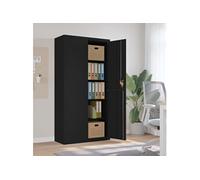 vidaXL Classeur noir 90x40x180 cm acier, armoire à dossiers, armoire de rangement, armoire de bureau, armoire de classement, unité de rangement Noir G
