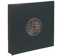 Classeur numismatique + 5 feuilles plastique - 24,5x25 cm - Noir