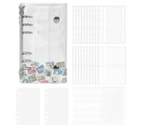 Classeur organiseur d'autocollants - Album de livre transparent - Dossier autocollant à double verrouillage | pour planificateur, scrapbooking, affichage de cartes, documents