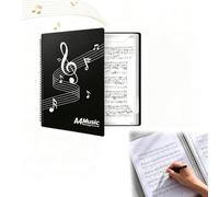Classeur Partition Musique, Chemises pour Partitions, Porte Partition Chorale avec Reliure sur Trois Côtés, Convient à de Nombreuses Partitions, Notamment pour Piano, 20 Feuilles / 40 Pages
