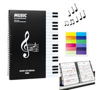 Classeur Partition Musique, Classeur A4 pour Partitions de Musique, 20 Pages Partitions Chemise, Dossier de Musiques pour Musiciens, Documents, Peintures, Papier, Noir