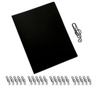 Classeur Partition Musique Noir A4 40 Vues, Porte-Partition avec 10 Trombones Musique, Porte Documents Imperméable en Plastique, Porte Vue Partition de Musique pour Piano Guitare École Bureau