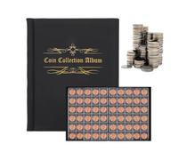 Classeur Pieces de Monnaie 480 Pochette Classeur Monnaie de Paris | Rangements pour Pièces de Monnaie Collection Pièces Album Numismatique Penny Pocket pour Collectionneurs (Noir/21.5×17cm)