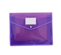 Classeur Plastique Sac de classement léger et transparent A4, porte-documents portable et étanche, grande capacité, rangement de boutons, papier de test scolaire(B4 purple)