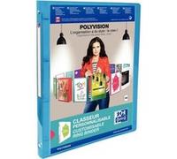 Classeur polypropylène transparent bleu personnalisable A4 - bleu G