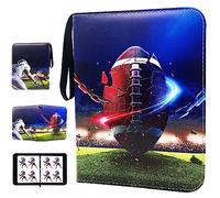 Classeur pour 400 cartes de football, 4 poches, 50 pages, double face, avec fermeture éclair, 3 anneaux, pour cartes de sport, football, protège-cartes