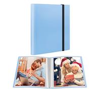 Classeur pour 68 photos - Album photo de 20 x 25 cm, croquis d'œuvres d'art pour enfants (bleu)