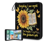 Classeur pour cartes à collectionner 4 poches, 400 poches, sac de rangement double face avec pochettes amovibles, tournesols pour livre, citations, albums, protecteurs pour collectionneurs