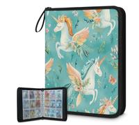 Classeur pour cartes à collectionner 9 poches, 900 poches, sac de rangement double face avec pochettes amovibles, porte-cartes, motif licorne rose, protecteur d'album pour collectionneurs