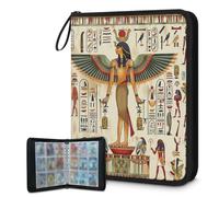 Classeur pour cartes à collectionner 9 pochettes égyptiennes anciennes avec pochettes amovibles et fermeture éclair Capacité 50 pages 900 cartes