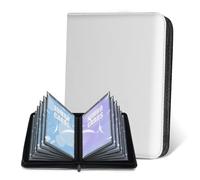 Classeur pour Cartes Jumbo - WITHYU Classeur pour Cartes à Collectionner sans Anneaux, Grand Format, avec 60 Pochettes, Album de Collection pour Cartes à Jouer, 15 x 21 cm (Blanc)