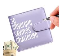 Classeur pour défis avec enveloppes de 30 jours, livre de budget avec enveloppes pour espèces, classeur pour enveloppes pour économiser de l'argent - Agenda avec fentes pour cartes pour voyages
