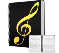 Classeur pour partitions A4, classeur A4, 40 pages, classeur de partitions, classeur de partitions, classeur de musique en plastique étanche, pour partitions, piano, guitare, violon (noir)